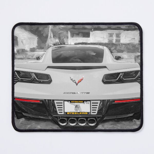Item preview, 2014 Corvette Stingray Coupe Velocity Yellow Hood Badge Poster designed and sold by RichFrancoCars.