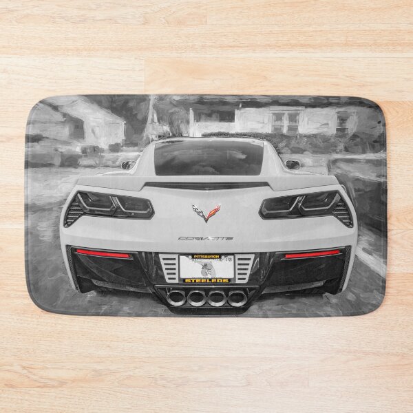 Item preview,  2014 Corvette Stingray Coupe Velocity Yellow Hood Badge Poster designed and sold by RichFrancoCars.
