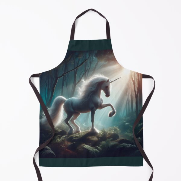 Item preview, Magical White Unicorn Enchanted Forest Artwork designed and sold by Sybille-Yates.