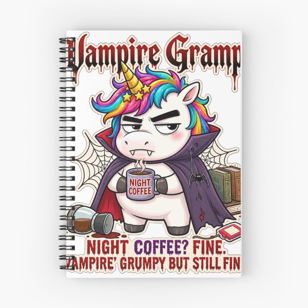 Item preview, Vampire Grampi Night Coffee – Grumpy Unicorn Vampire Gothic Halloween Design designed and sold by Sitred123.