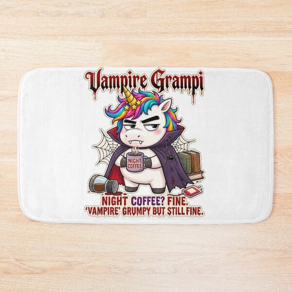 Item preview, Vampire Grampi Night Coffee – Grumpy Unicorn Vampire Gothic Halloween Design designed and sold by Sitred123.