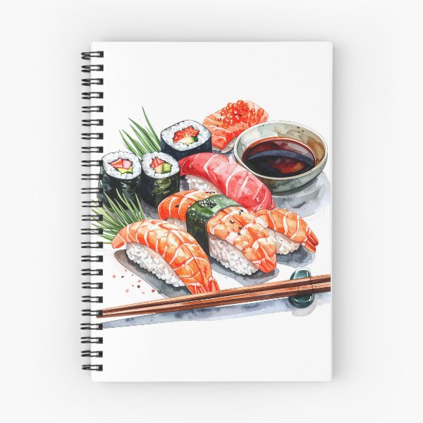 Item preview, Japanese Sushi Watercolor Illustration designed and sold by BetweenForms.