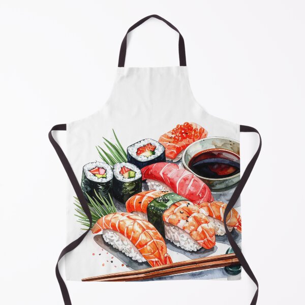 Item preview, Japanese Sushi Watercolor Illustration designed and sold by BetweenForms.