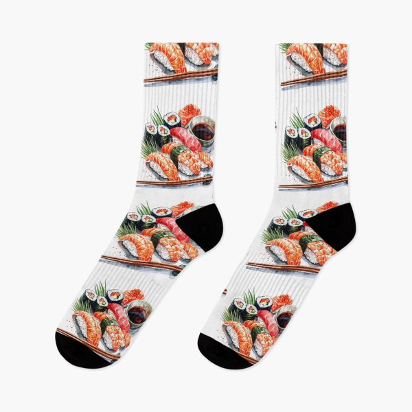 Item preview, Japanese Sushi Watercolor Illustration designed and sold by BetweenForms.