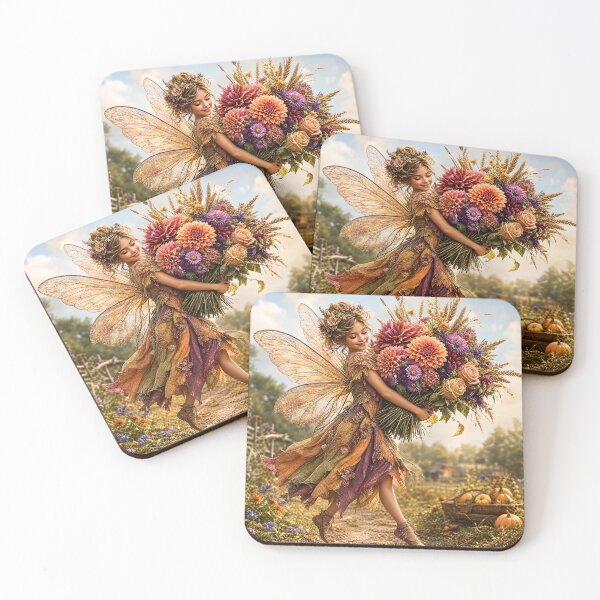 Item preview, Harvest Fairy With Autumn Bouquet designed and sold by Storybook Botanica.