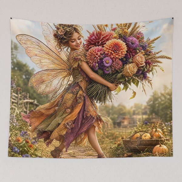 Item preview, Harvest Fairy With Autumn Bouquet designed and sold by Storybook Botanica.