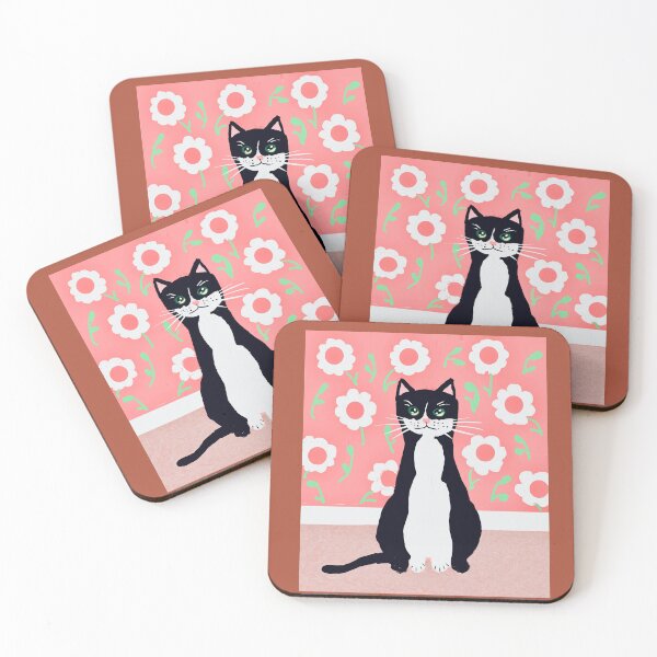 Item preview, Black Cat with Floral Background designed and sold by Elaine M Hayward .