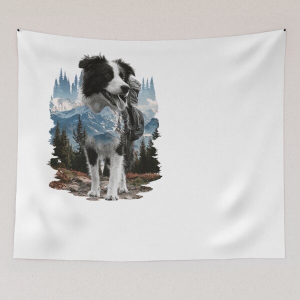 Item preview, Border Collie Hiking Dog Mountain Adventure designed and sold by NicolasGlowArt.