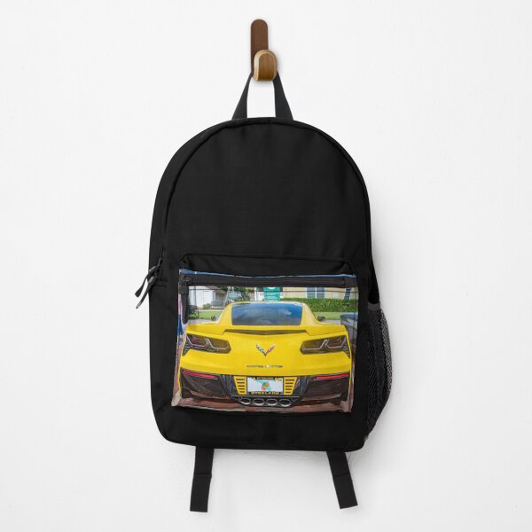 Item preview, 2014 Corvette Stingray Coupe Velocity Yellow Hood Badge Poster designed and sold by RichFrancoCars.
