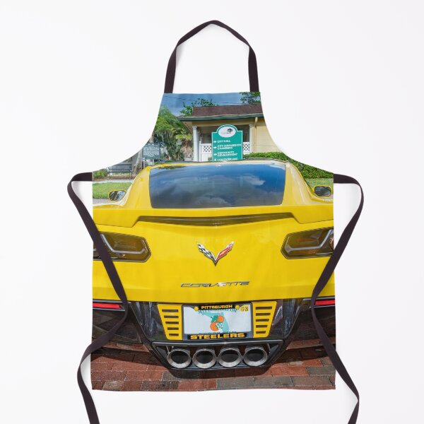 Item preview, 2014 Corvette Stingray Coupe Velocity Yellow Hood Badge Poster designed and sold by RichFrancoCars.
