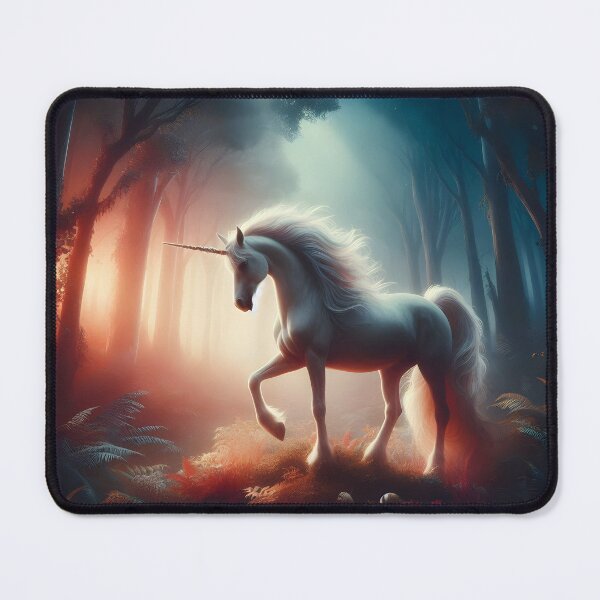 Item preview, Magical White Unicorn Enchanted Forest Artwork designed and sold by Sybille-Yates.