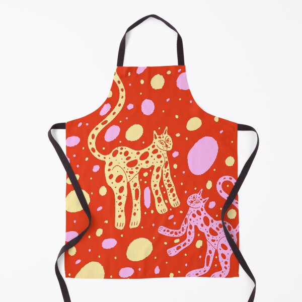 Item preview, Maximalist Leopards Red Pink Yellow Folk designed and sold by adamstav-prints.