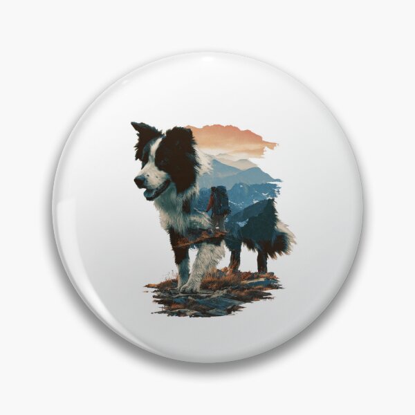Item preview, Hiking Dog Border Collie Mountain Adventure designed and sold by NicolasGlowArt.