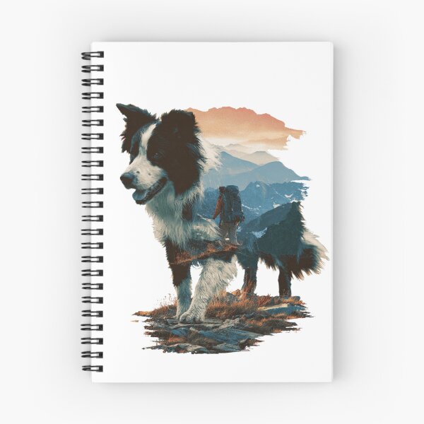 Item preview, Hiking Dog Border Collie Mountain Adventure designed and sold by NicolasGlowArt.