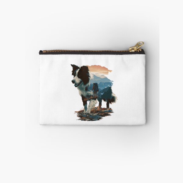 Item preview, Hiking Dog Border Collie Mountain Adventure designed and sold by NicolasGlowArt.