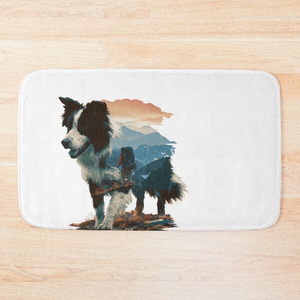 Item preview, Hiking Dog Border Collie Mountain Adventure designed and sold by NicolasGlowArt.