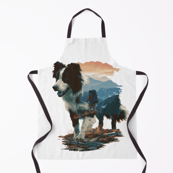 Item preview, Hiking Dog Border Collie Mountain Adventure designed and sold by NicolasGlowArt.