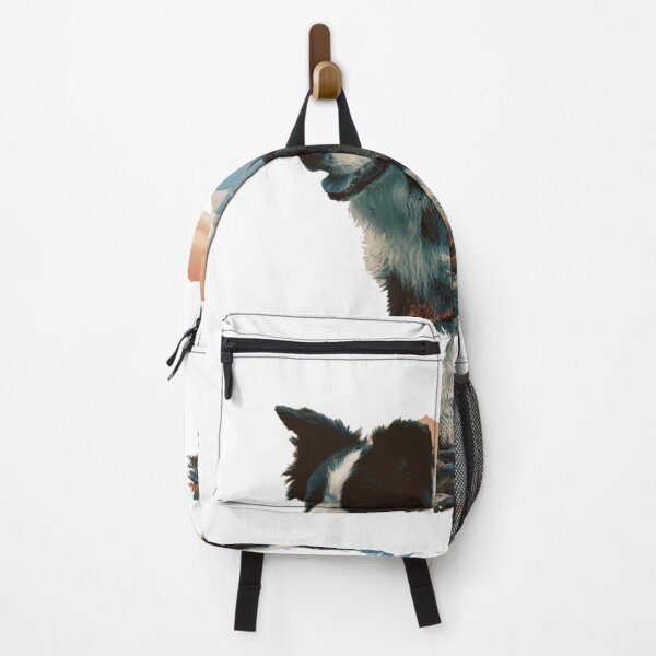 Item preview, Hiking Dog Border Collie Mountain Adventure designed and sold by NicolasGlowArt.