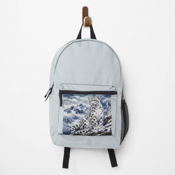 Item preview, Snow Leopard Mountain Art – Ice Blue Wildlife Portrait designed and sold by ManJiangHong.