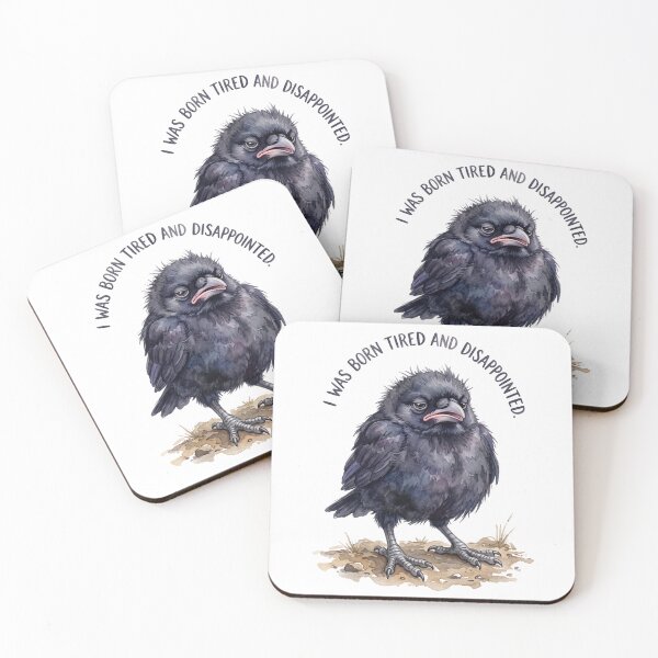 Item preview, Tired Raven Fledgling designed and sold by Tiffany Roy.