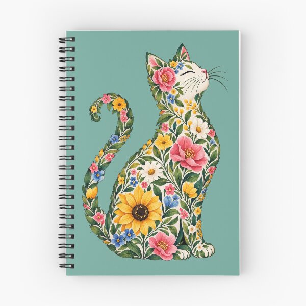 Item preview, Floral Cat Design – Colorful Botanical Cat for Cat Lovers designed and sold by Trendi Kloset.
