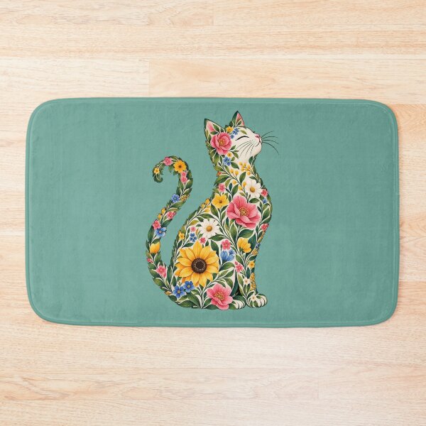 Item preview, Floral Cat Design – Colorful Botanical Cat for Cat Lovers designed and sold by Trendi Kloset.