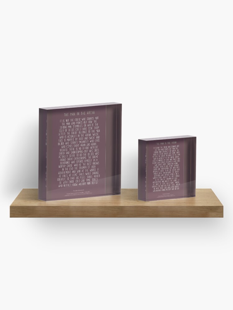 Alternate view of The Man In The Arena by Theodore Roosevelt 3 #minimalism Acrylic Block