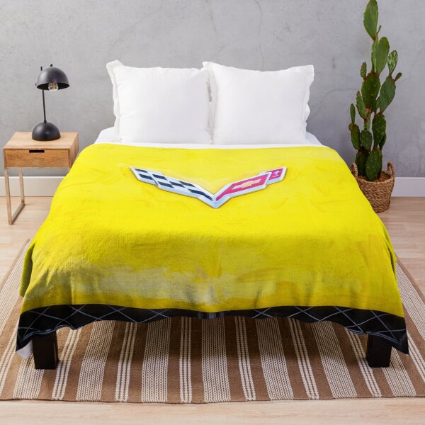 Item preview,  2014 Corvette Stingray Coupe Velocity Yellow Hood Badge Poster designed and sold by RichFrancoCars.