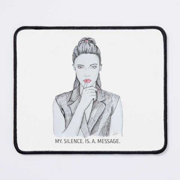 Item preview, My silence is a message - hand-drawn female motif designed and sold by alilu-art .
