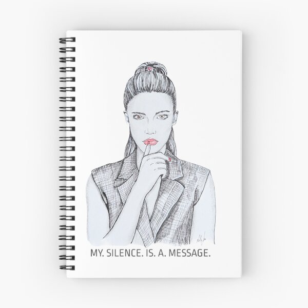 Item preview, My silence is a message - hand-drawn female motif designed and sold by alilu-art .