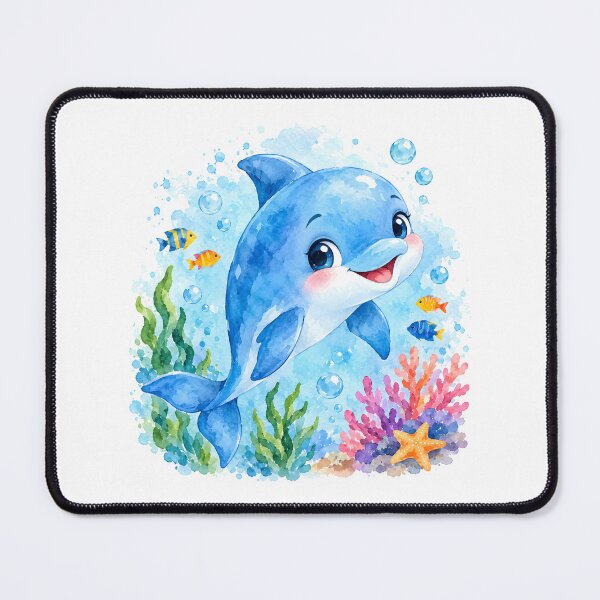 Item preview, Watercolor painted cute dolphin designed and sold by trendspatterns.
