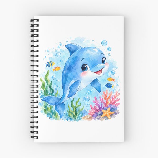 Item preview, Watercolor painted cute dolphin designed and sold by trendspatterns.