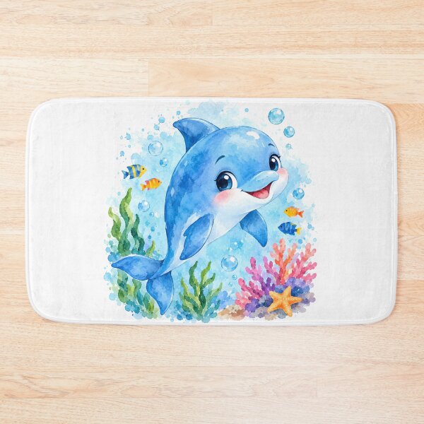 Item preview, Watercolor painted cute dolphin designed and sold by trendspatterns.