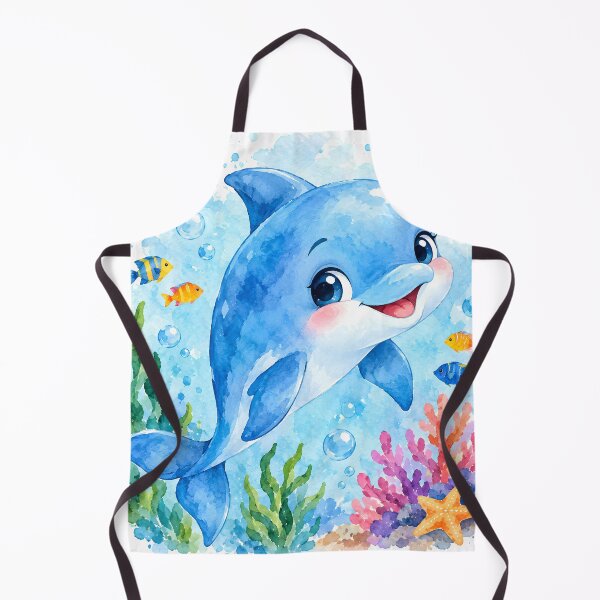 Item preview, Watercolor painted cute dolphin designed and sold by trendspatterns.