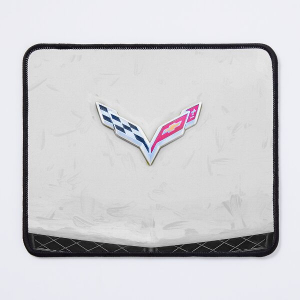 Item preview, 2014 Corvette Stingray Coupe Velocity Yellow Hood Badge Poster designed and sold by RichFrancoCars.