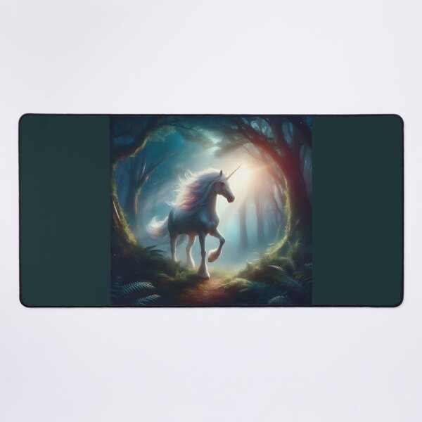 Item preview, Magical White Unicorn Enchanted Forest Artwork designed and sold by Sybille-Yates.