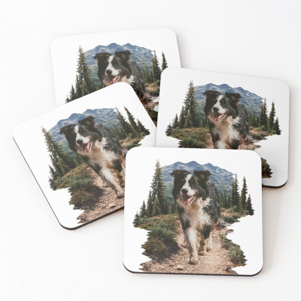 Item preview, Border Collie Dog Hiking Mountain Trail Adventure designed and sold by NicolasGlowArt.
