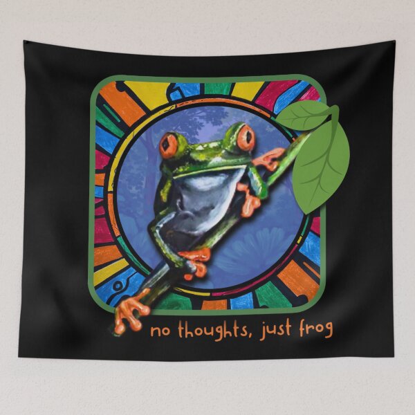 Item preview, No Thoughts Just Frog – Funny Frog Meme Art designed and sold by ArtistsAtticWI.
