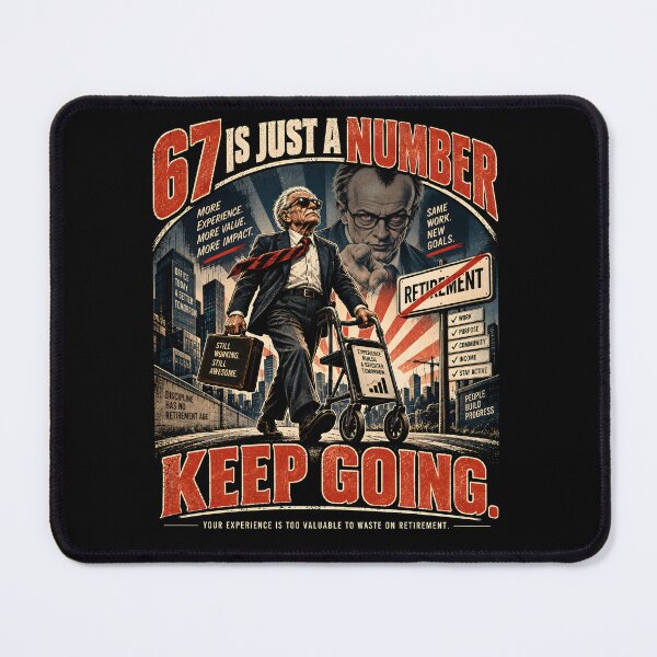 Item preview, 67 Is Just a Number – Funny Retirement Work Humor designed and sold by printworxx.