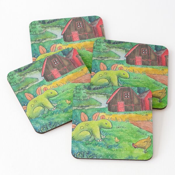 Item preview, Stardew Valley Dinosaur on the Meadowlands Farm Watercolor Painting designed and sold by JurassicParkans.