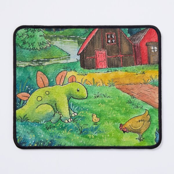 Item preview, Stardew Valley Dinosaur on the Meadowlands Farm Watercolor Painting designed and sold by JurassicParkans.