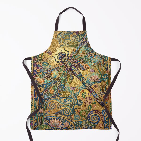 Item preview, Golden art nouveau mosaic dragonfly art designed and sold by hollycooper.