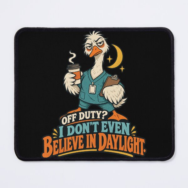 Item preview, Night Shift Goose Shirt – Off Duty I Don't Even Believe in Daylight designed and sold by The Grumpy Pet Club.