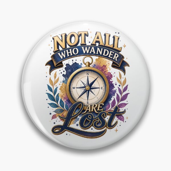 Item preview, Wanderlust Compass Not All Who Wander Are Lost designed and sold by Yafa-Design.