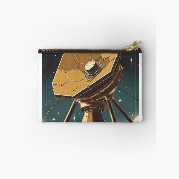 Item preview, Vintage Golden Satellite Poster - Retro Space Travel Art designed and sold by Deep Field Prints.