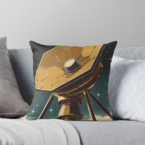 Item preview, Vintage Golden Satellite Poster - Retro Space Travel Art designed and sold by Deep Field Prints.