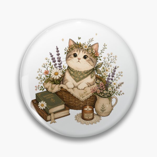 Item preview, Cute floral cat designed and sold by trendspatterns.