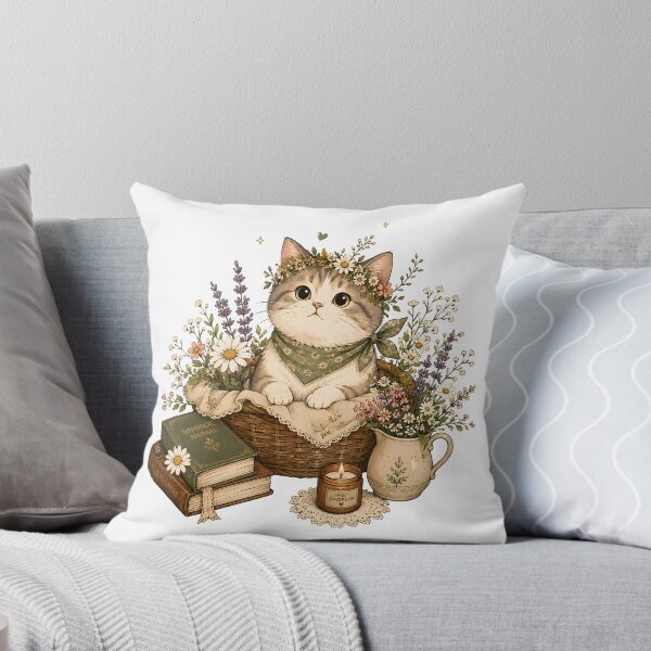 Item preview, Cute floral cat designed and sold by trendspatterns.