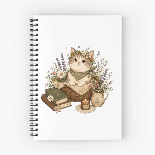 Item preview, Cute floral cat designed and sold by trendspatterns.
