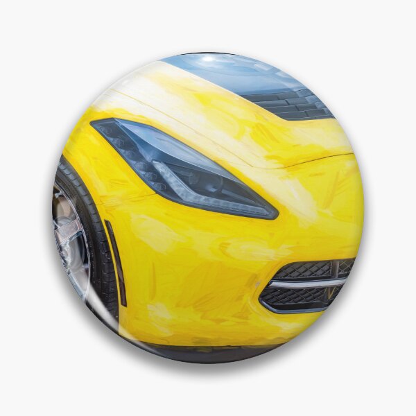 Item preview,  2014 Corvette Stingray Coupe Velocity Yellow Hood Badge Poster designed and sold by RichFrancoCars.